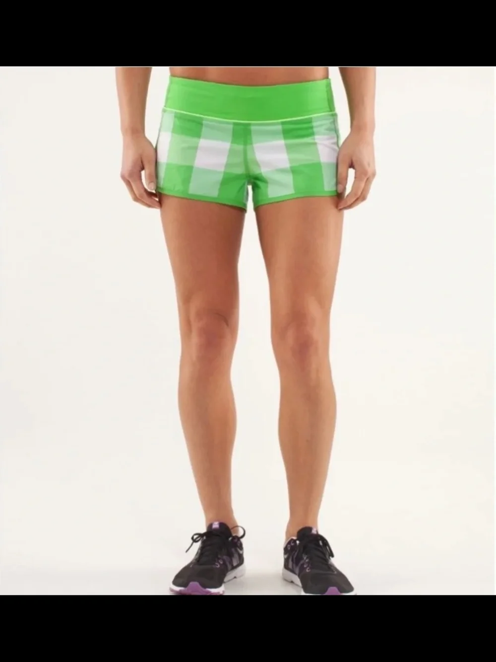 Lululemon Green Plaid Women's Speed Short - SIZE 10